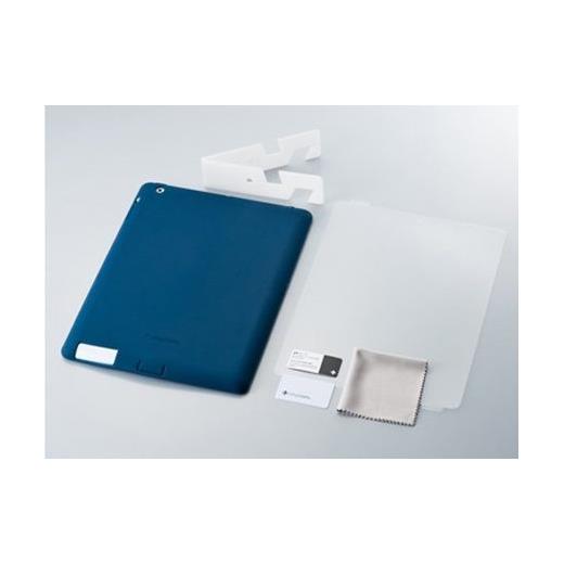 simplism Silicone Ipad 3/Ipad 4. Nesil Kılıf ve Standı   Ekran Koruyucu Film (Lacivert)