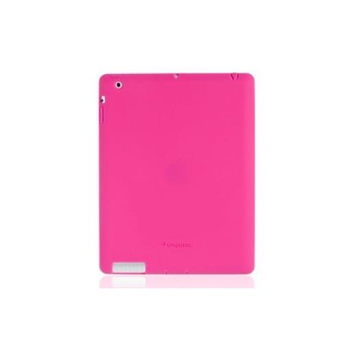 simplism Silicone Ipad 3/Ipad 4. Nesil Kılıf ve Standı   Ekran Koruyucu Film (Pembe)