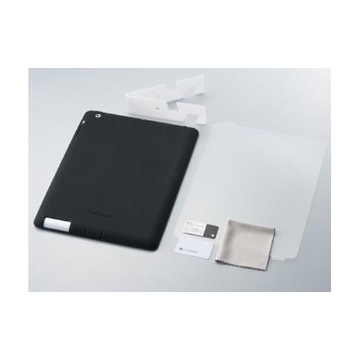 simplism Silicone Ipad 3/Ipad 4. Nesil Kılıf ve Standı   Ekran Koruyucu Film (Siyah)