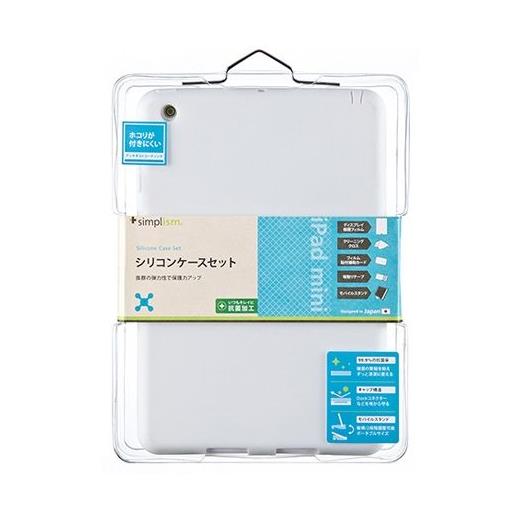 simplism Silikon Ipad mini Kılıfı   Ekran Koruyucu Film (Beyaz)