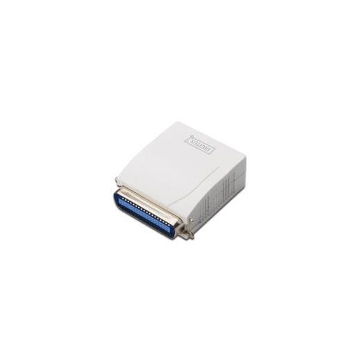 DN-13001-1 Digitus 1 port Fast Ethernet Print Server, 1 x DB-36-pin erkek centronics, 1 x RJ45 