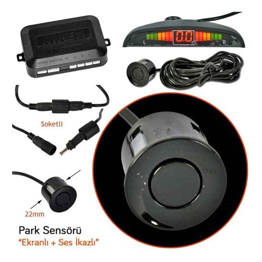 Park Sensörü Led Ekran Ses İkazlı Siyah