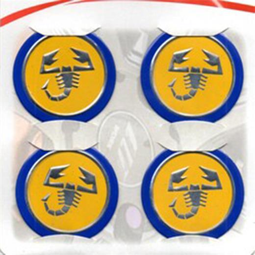 Abarth Sarı Alüminyum Yapıştırma Jant Göbeği 4Lü 60Mm