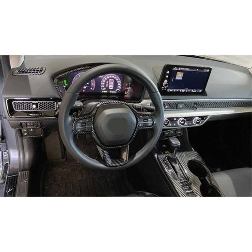 Honda 2022 Civic Kontrol Panel Kaplama Seti - Karbon