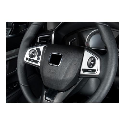 Honda Civic Fc5 2016-2020 Uyumlu Direksiyon Kaplaması 2 Parça- Silver