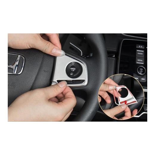 Honda Civic Fc5 2016-2020 Uyumlu Direksiyon Kaplaması 2 Parça- Silver