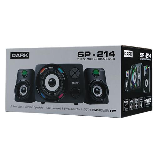 Dark Sp214 Total 11W Rms 7 Renk Titreşimli Led 2+1 Multimedia Speaker