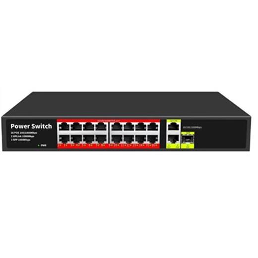 Uranıum Poe-G1621Sfp-300W 16 Port Gıgabıt+2Xgb Rj45+1Xsfp Uplınk Poe Rackmount Swıtch (Realtek Chıpset)