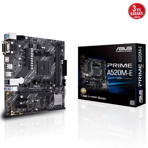 Asus Prime A520M-E/Csm Am4 Ryzen Vga Dvi Hdmi Ddr4 90Mb1510-M0Eayc