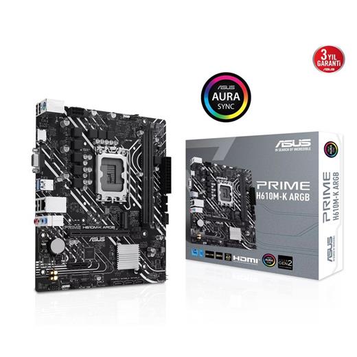 Asus Prime H610M-K Argb D5 1700P Vga Hdmi 90Mb1G90-M0Eay0