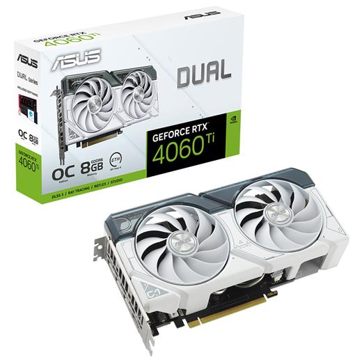 Asus Dual-Rtx4060Tı-O8G-Whıte Rtx4060Tı 8Gb Gddr6X 128Bit 3Xdp/1Xhdmı