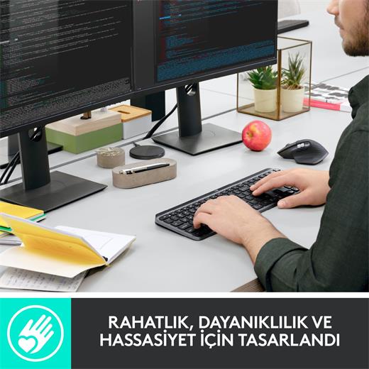 Logitech MX Keys Aydınlatmalı 920-010254 Tam Boyutlu Kablosuz Türkçe Q Klavye - Siyah