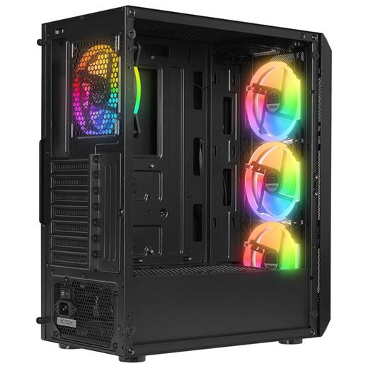 Everest X-Racer Peak 600W Temperli Camlı 4*12Cm Rgb Fan Atx Mıdı Tower Gaming Oyuncu Kasası 