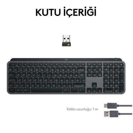 Logıtech Mx Keys S 920-011594  Gelişmiş Aydınlatmalı Tam Boyutlu Kablosuz Türkçe Q Klavye Siyah