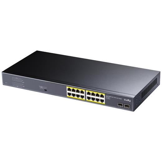 Cudy Gs1020Ps2 16 Port 10/100/1000 Yönetilemez 2 Sfp (1Gb) Rack Mount (16 Port Poe+) 200W Switch