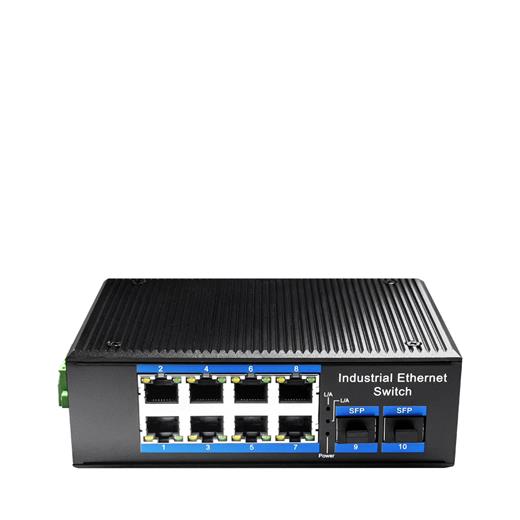 Cudy Ig1008S2P 8 Port 10/100/1000 Yönetilemez 2 Sfp (1Gb) Endüstriyel Tip (-40°C+85°C) (8 Port Poe+) 240W Switch