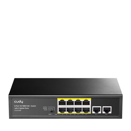 Cudy Fs1010P 8 Port 10/100 Yönetilemez +2 Port Mb. Desktop (8 Port Poe+) 120W Switch