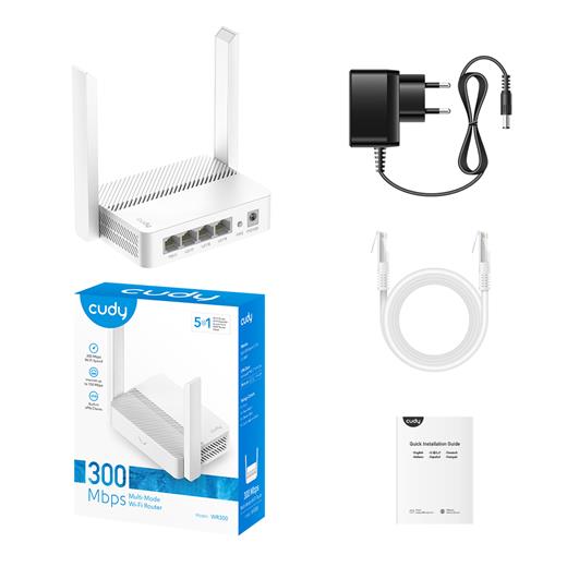 Cudy Wr300 4 Port 10/100Mbps 300Mbps 2Xanten Masaüstü Router