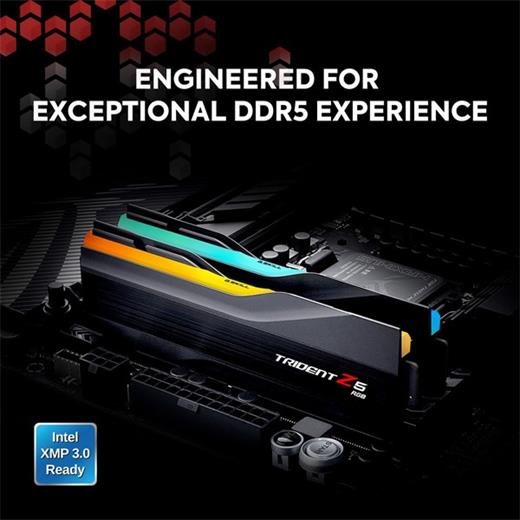 Gskıll F5-5600J2834F32Gx2-Tz5Rk 64Gb (2X 32Gb) Ddr5 5600Mhz Cl28 Rgb Dual Kıt Pc Ram Trıdent Z5