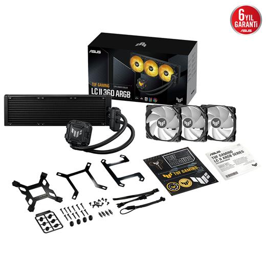 Asus Tuf Gamıng Lc Iı 360 Argb Aura Sync Rgb 120Mm*2 Adreslenebilir Rgb Fan Cpu Sıvı Soğutucusu