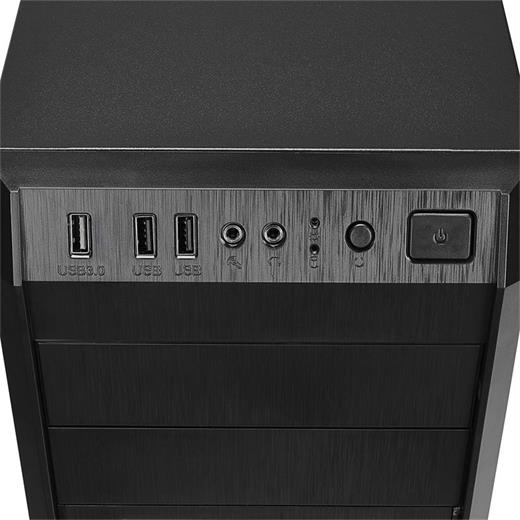 Everest 318B 300W Peak Siyah Metal Panel Atx Mid-T Pc Kasası