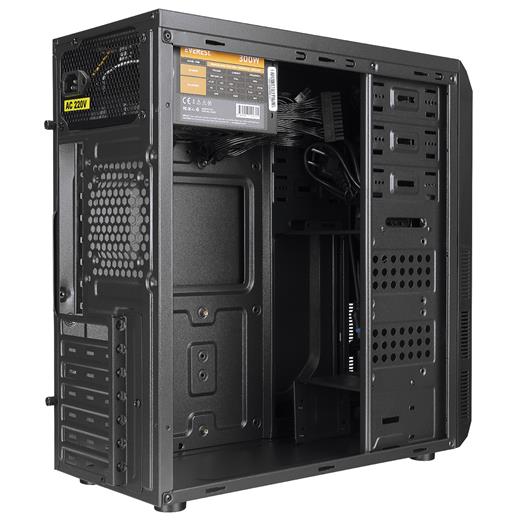 Everest 318B 300W Peak Siyah Metal Panel Atx Mid-T Pc Kasası