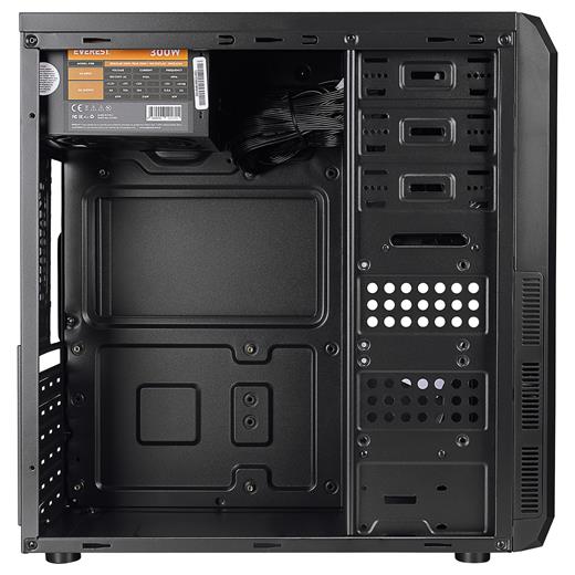 Everest 318B 300W Peak Siyah Metal Panel Atx Mid-T Pc Kasası