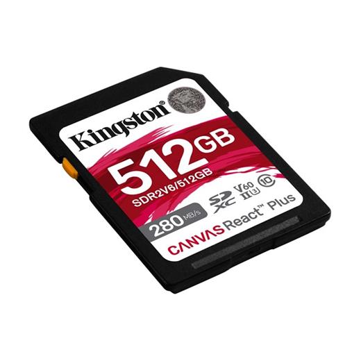 Kingston 512G Sdxc Canvas React Plus (280-150)Mb/S Sdr2V6/512Gb