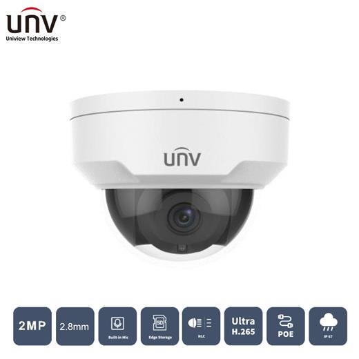 Unıvıew Ipc322Lb-Asf28K-A 2Mp 2.8Mm 30Mt H265+ Ip67/Ik10 Ip Dome Kamera (Dahili Sesli)