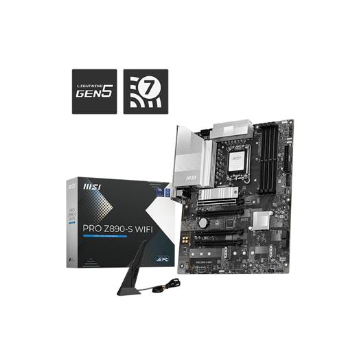 Msı Pro Z890-S Wıfı Soket 1851 Ddr5 8600Mhz(Oc) Usb 20Gbps3Xm.2 2Xtb4 Hdmı Dısplay 2.5G Lan Wıfı7 Atx