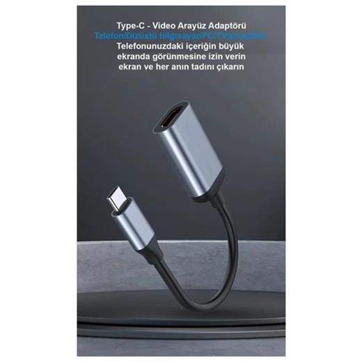 DAYTONA HC-03 Type-C HDMI ÇEVİRİCİ 4K FULL HD (Giriş: USB Tip-C  Çıkış: HDMI)