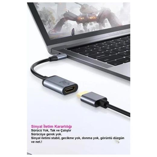 DAYTONA HC-03 Type-C HDMI ÇEVİRİCİ 4K FULL HD (Giriş: USB Tip-C  Çıkış: HDMI)