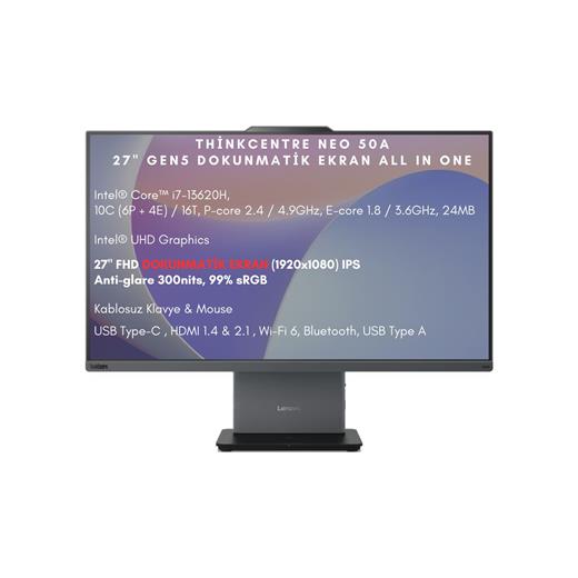 Lenovo Neo 50A Gen5 12Sa0013Tr Aıo İ7-13620H 16Gb 512Gb Ssd 27