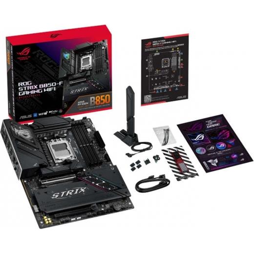 ASUS ROG STRIX B850-F GAMING WIFI AMD B850 AM5 DDR5 6400 DP HDMI 3X M2 USB3.2 WİFİ 6E BT AURA RGB 2.5GBİT LAN ATX ARMOURY CRATE AI SUİTE 3 PCIE SLOT Q RELEASE