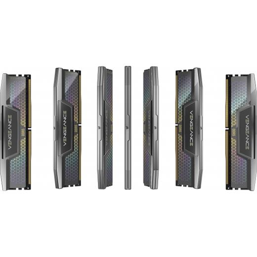 CORSAIR CMKC48GX5M2X8200C40 48GB (2x24GB) DDR5 8200MT/s CL40 VENGEANCE RGB CUDIMM BELLEK SILVER