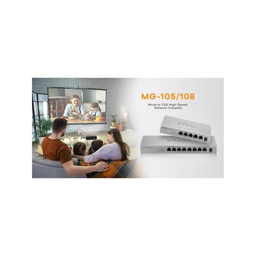 ZYXEL MG-105 5 PORT 10/100/1000 MBPS YÖNETİLEMEZ 2.5GbE UNMAN SWITCH