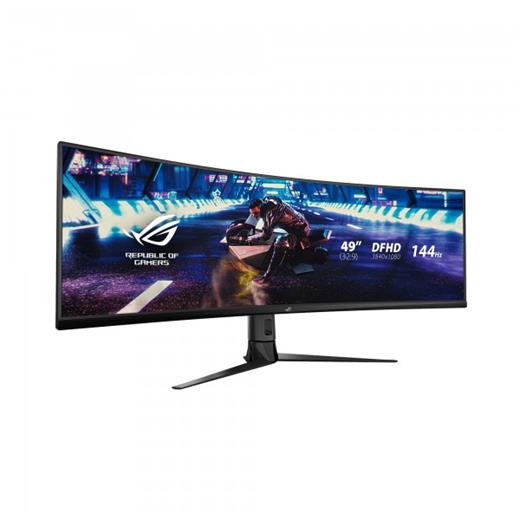 ASUS ROG STRIX XG49VQ 49 GAMING VA KAVISLI AURA RGB FREESYNC 2 HDR DFHD 3840X1080 1MS 144HZ DP HDMI USB MM VESA 3YIL ULTRA-WIDE HDR,DUSUK MAVI ISIK,YUKSEKLIK AYARI Monitör