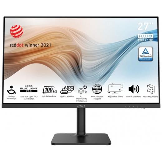 MSI 27 MODERN MD272XP 1920x1080 (FHD) 16:9 FLAT IPS 100HZ 1MS FREESYNC PIVOT TYPE-C MONITOR