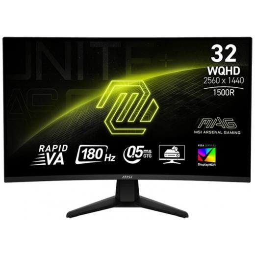 MSI 31.5 MAG 32CQ6F 2560x1440 (WQHD) 16:9 CURVE 1500R RAPID VA 180HZ 1MS ADAPTIVE-SYNC GAMING MONITOR