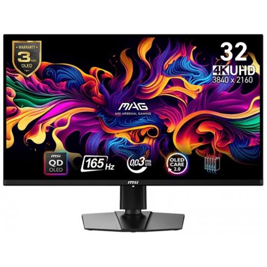 MSI 31.5 MAG 321UP QD-OLED 3840x2160 (UHD) 16:9 FLAT 1500R VA 165HZ 0.03MS FREESYNC PREMIUM GAMING MONITOR