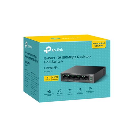 Tp-link LS105LP 4-Port PoE ile 5-Port 10/100Mbps Masaüstü Switch