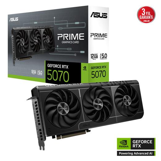 ASUS PRIME-RTX5070-12G 12Gb 192Bit GDDR7 1xHDMI 3xDP GAMING Ekran Kartı