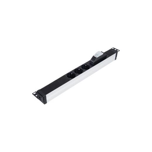 Lande LN-PRZ-SGT-1U3P-SC 1U 19 INCH 3-(DIN49440) PRIZ C/W TEK SIGORTALI - KABLOLU (ALUMINYUM)