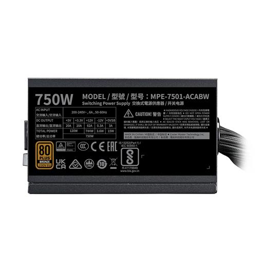 Cooler Master MPE-7501-ACABW-3BEU 750W MWE V3 80+ Bronze ATX 3.1 Aktif PFC 120mm Fanlı PSU