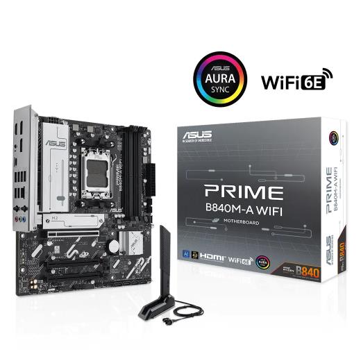 ASUS PRIME B840M-A WIFI 4xDDR5 3x M.2 HDMI 2x DP Type-C WI-FI 6E Bluetooth 5.3 AM5 Soket GAMING Anakart