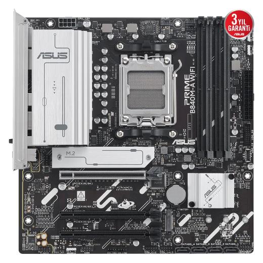 ASUS PRIME B840M-A WIFI 4xDDR5 3x M.2 HDMI 2x DP Type-C WI-FI 6E Bluetooth 5.3 AM5 Soket GAMING Anakart