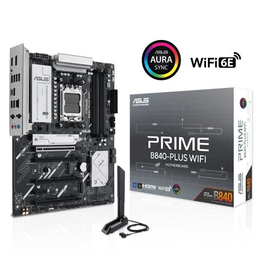 ASUS PRIME B840-PLUS WI-FI 4xDDR5 3x M.2 HDMI DP Type-C WI-FI 6E Bluetooth 5.3 AM5 Soket GAMING Anakart