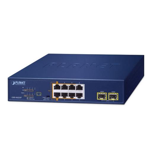 PL-GSD-1022UP Yönetilemeyen Gigabit PoE Masaüstü Tip Switch (Unmanaged Gigabit PoE Desktop Switch)<br>
2 Port 10/100/1000T 802.3bt PoE++ (Port 1 ve Port 2)<br>
4 Port 10/100/1000T 802.3af/at PoE+  (Port 3 ile Port 6 arası)<br>
T