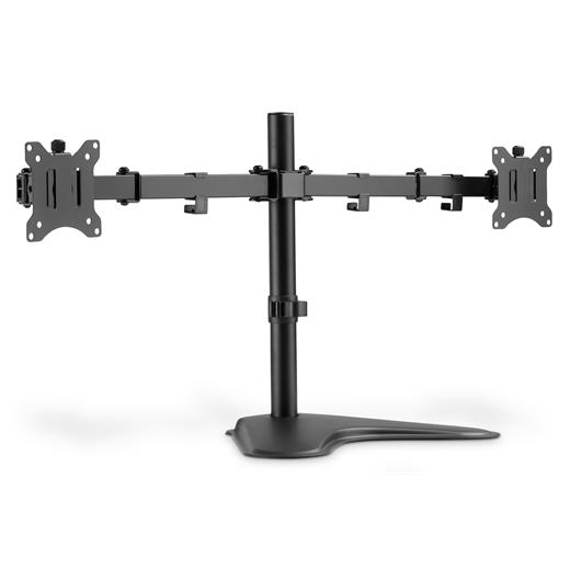 DA-90401 Digitus Çift Ekran Taşıyabilen Askı Aparatı, Maksimum 15 inç ile 32 inç Ekran, Yukarı Aşağı Hareket 45 Derece, Dönüş Açısı 360 Derece, Maksimum Yük Kapasitesi 2 x 8kg, VESA 100 x 100mm, siyah renk<br>
Digitus Dual Monitor Stand 15-32