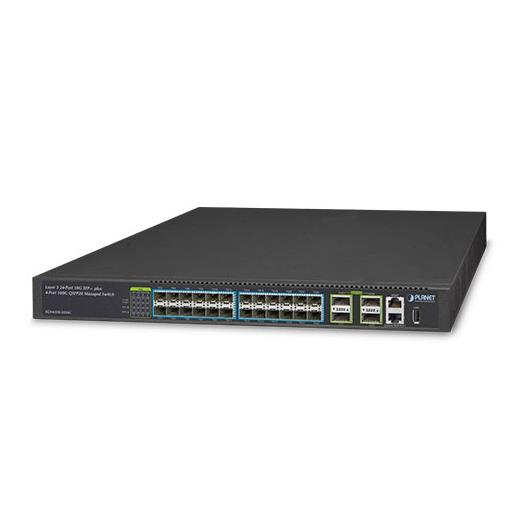 PL-XGS-6350-24X4C Layer 3 Yönetilebilir Switch (Layer 3 Managed Switch)<br>
24 x 10GBASE-SR/LR SFP+ yuva (1000BASE-SX/LX/BX SFP uyumlu)<br>
4 x 100G QSFP28 yuva, 100/40 Gigabit Ethernet destekler, 4 x 10 Gigabit Ethernet mod<br> 